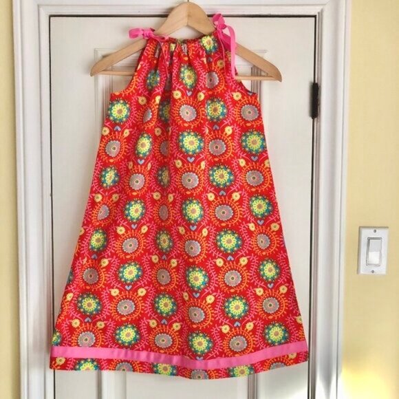 NWOT Hanna Andersson Girls' Orange Floral Medallion Sundress SIZE 150 (12 US) - Picture 1 of 5